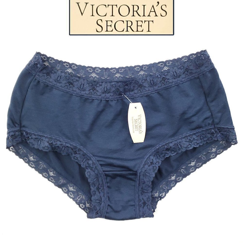 Victoria's Secret Panties Brief Lace Trim Stretch "L" (Euro) Actual Small (US)